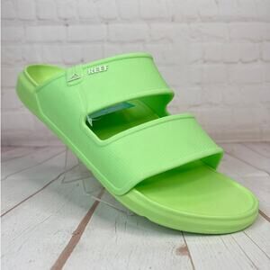 Reef Oasis Double Up Lime Cushioned Water Friendly Slides Sandals Mens Size 13